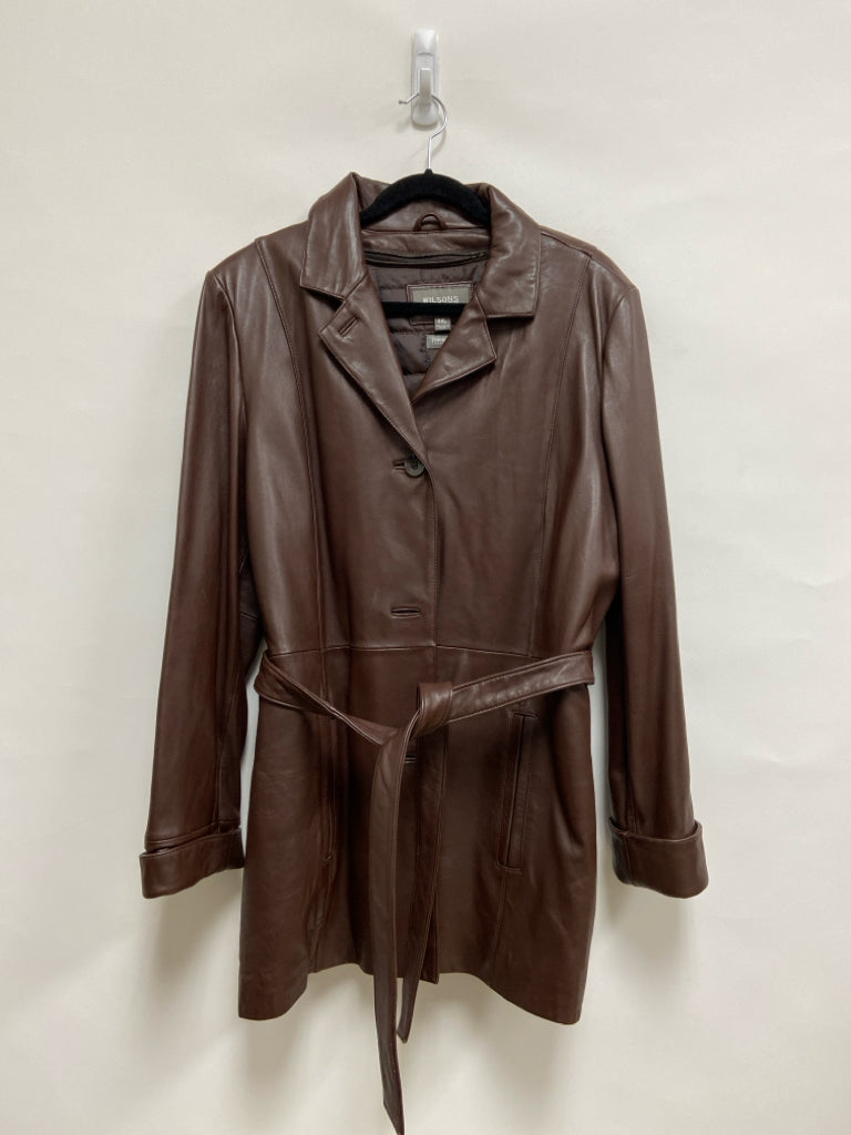 Wilsons Leather Size XXL Dark Brown Leather Plus Size Jacket