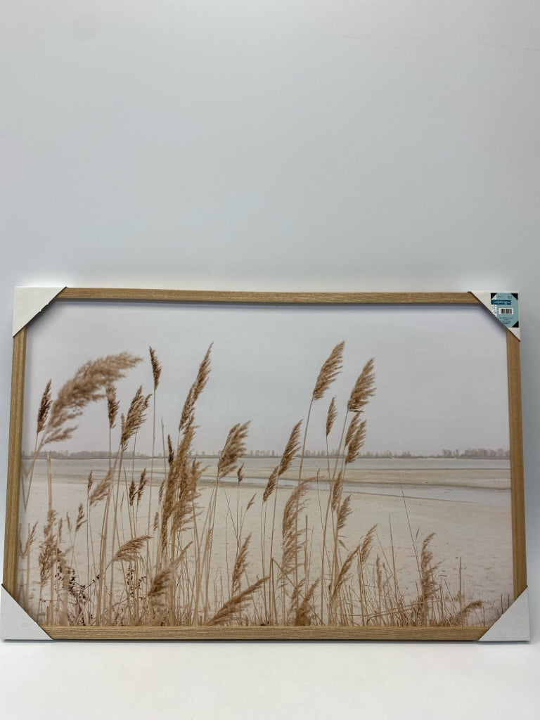 White Brown Framed Art