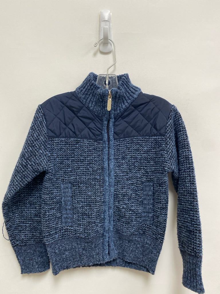 SIZE 4 Navy/Blue Mottled Zip Down Knit Boy&
