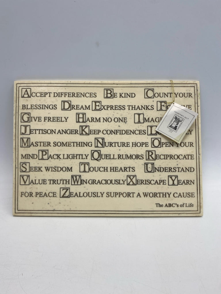 Cream Words Marble Wall Hanging
