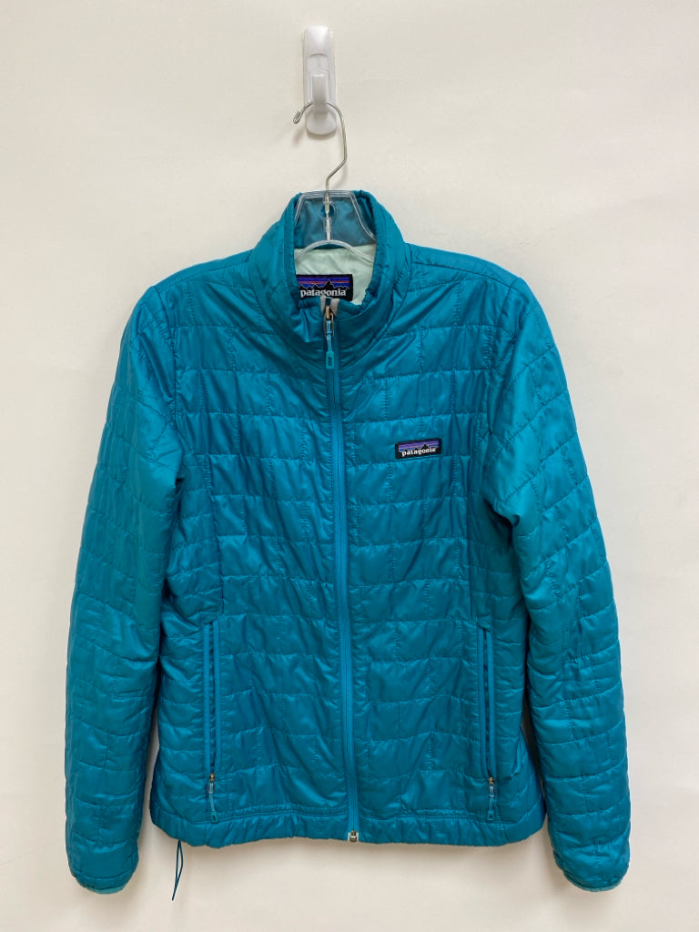 Patagonia Size S Blue Quilted Zip Down Ladies Jacket