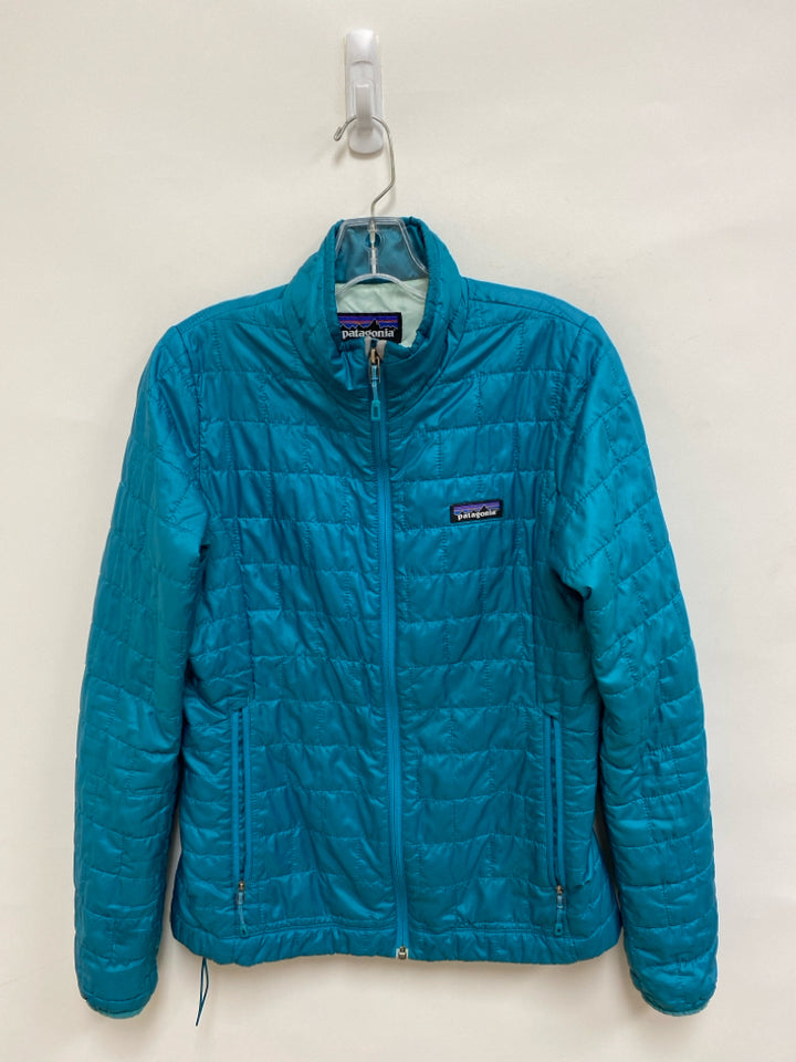 Patagonia Size S Blue Quilted Zip Down Ladies Jacket