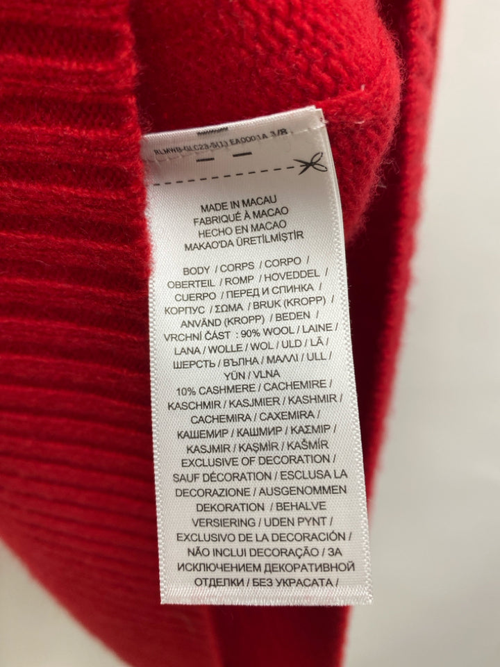 Polo Size XXL Red Cable Knit Wool Blend Men&