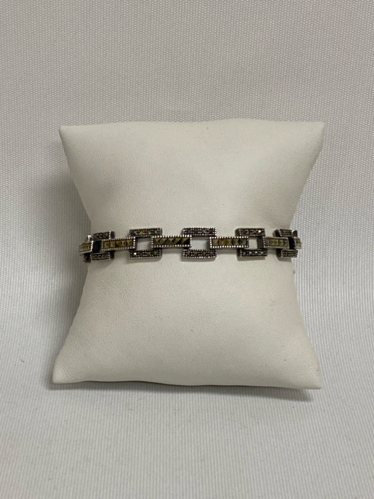 Silver Bronze Jeweled Bracelet
