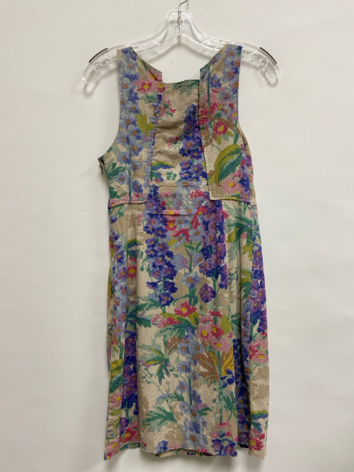 edme &amp; esyllte Size 4 Cream Purple Floral Sleeveless Ladies Dress