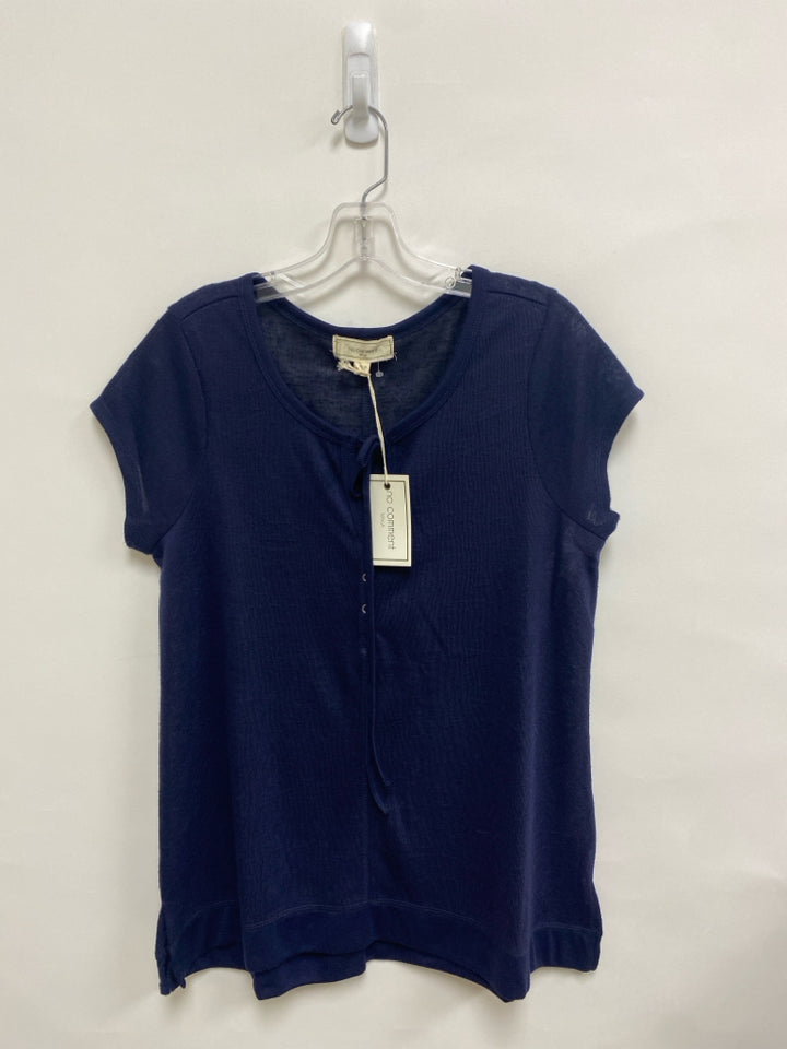 NWT no comment Size L Navy V Neck Ladies Top