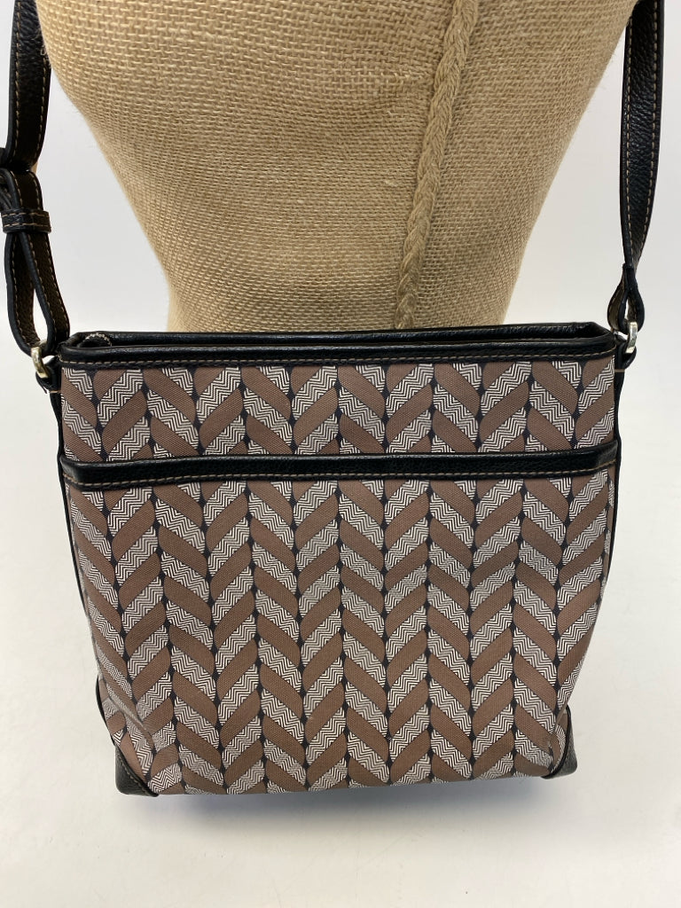 Brighton Black Cream/Brown Print Crossbody