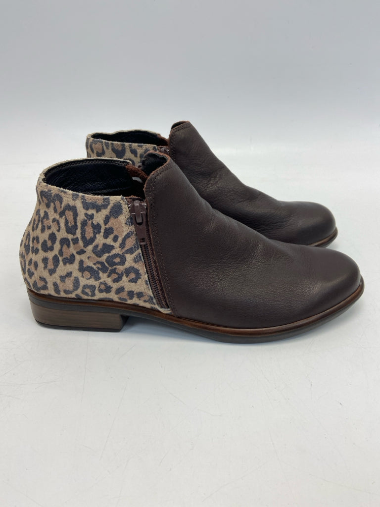 NWOT Naot  Size 40 Dark Brown Tan/Blk Animal Print Boots