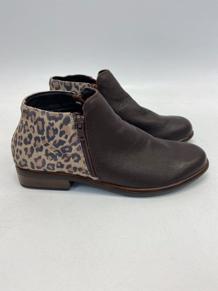 NWOT Naot  Size 40 Dark Brown Tan/Blk Animal Print Boots