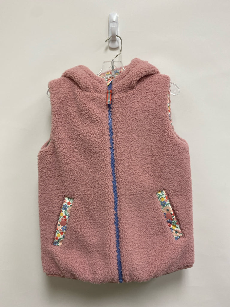 Boden SIZE 8/9 Pink Zip Down Sherpa Girl&