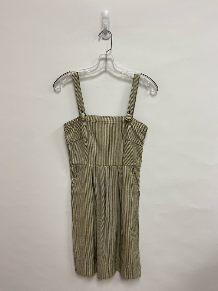 Size 2 Cream/Black Pinstripe Sleeveless Ladies Dress