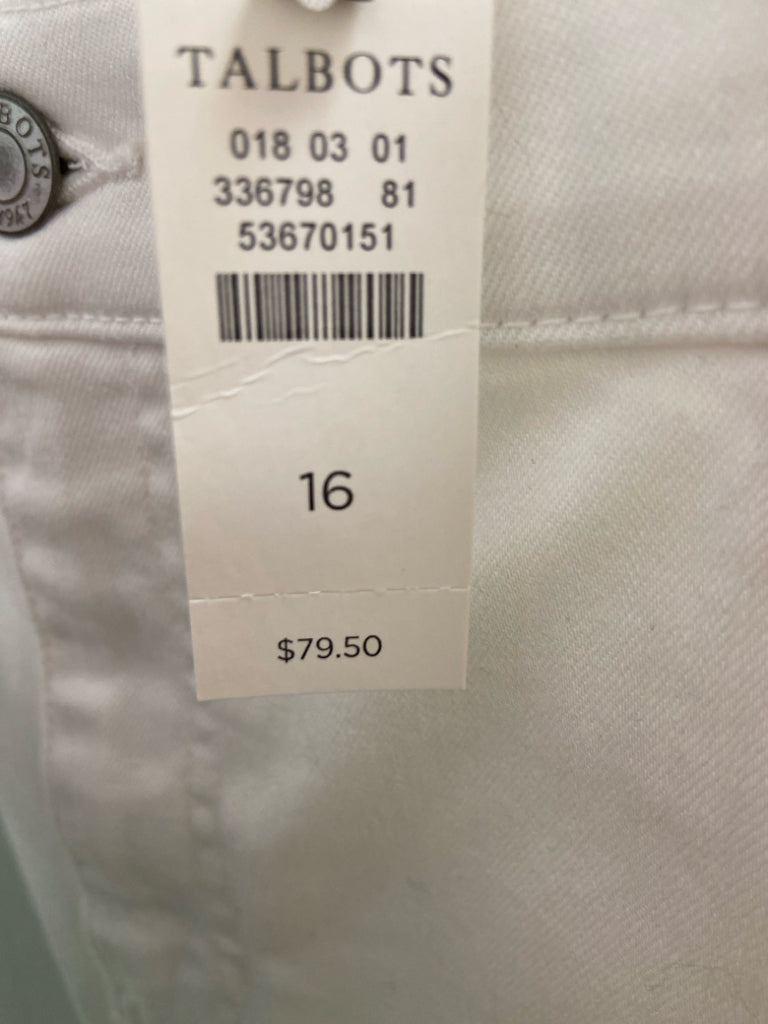 NWT Talbots  SIZE  16 White Denim Plus Size Skirt