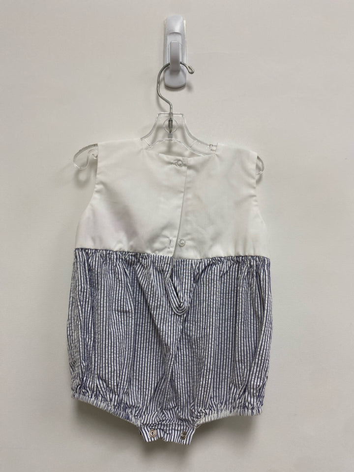 SIZE 18M White/Blue Red Boats Sleeveless Seersucker Boy&