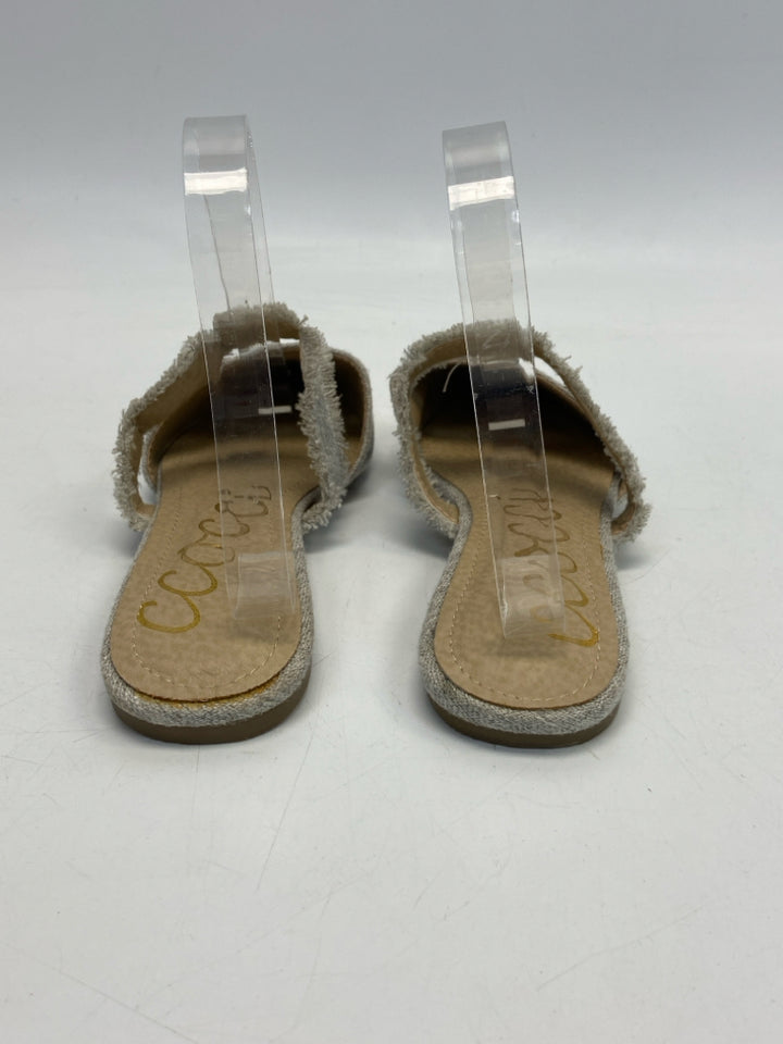 Size 9 Tan Fringe Mules