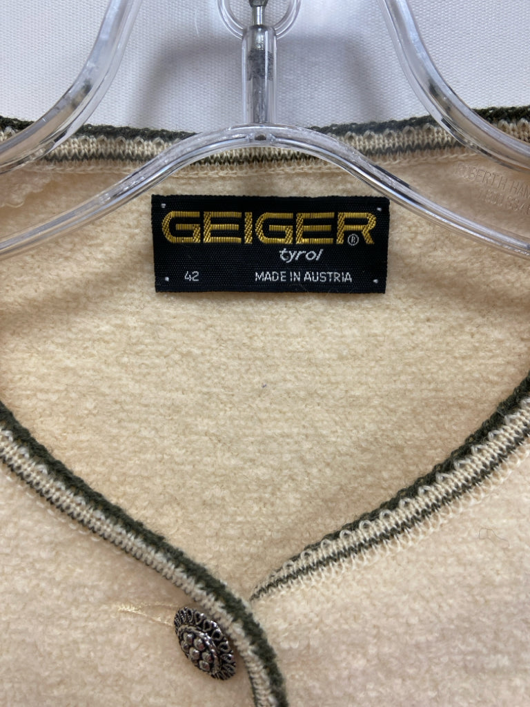 Geiger Size M Ivory Button Up Wool Ladies Jacket