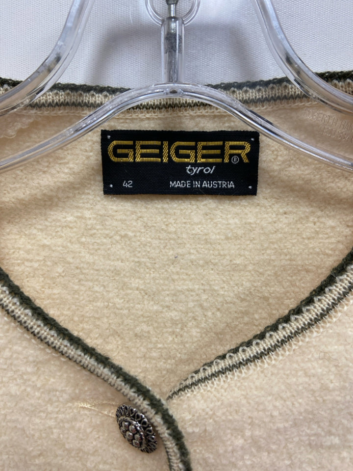 Geiger Size M Ivory Button Up Wool Ladies Jacket