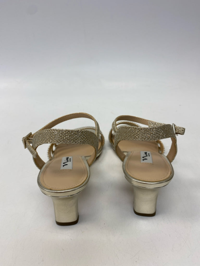 NWOT Nina  Size 7 Gold Clear Rhinestone(s) Sandals