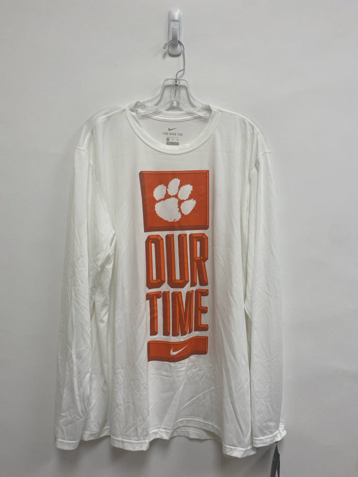 NWT Nike Size XXL White Orange Clemson Long Sleeve Tee Men&