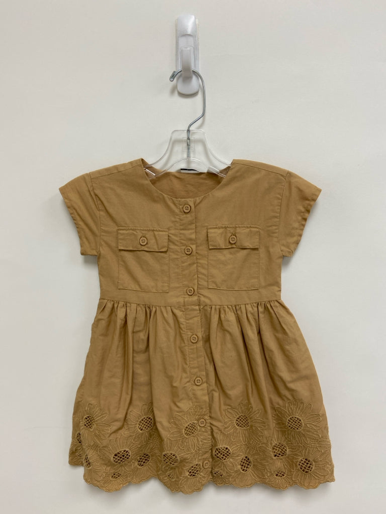 Janie and Jack SIZE 18-24M Tan Embroidered Button Up Girl&