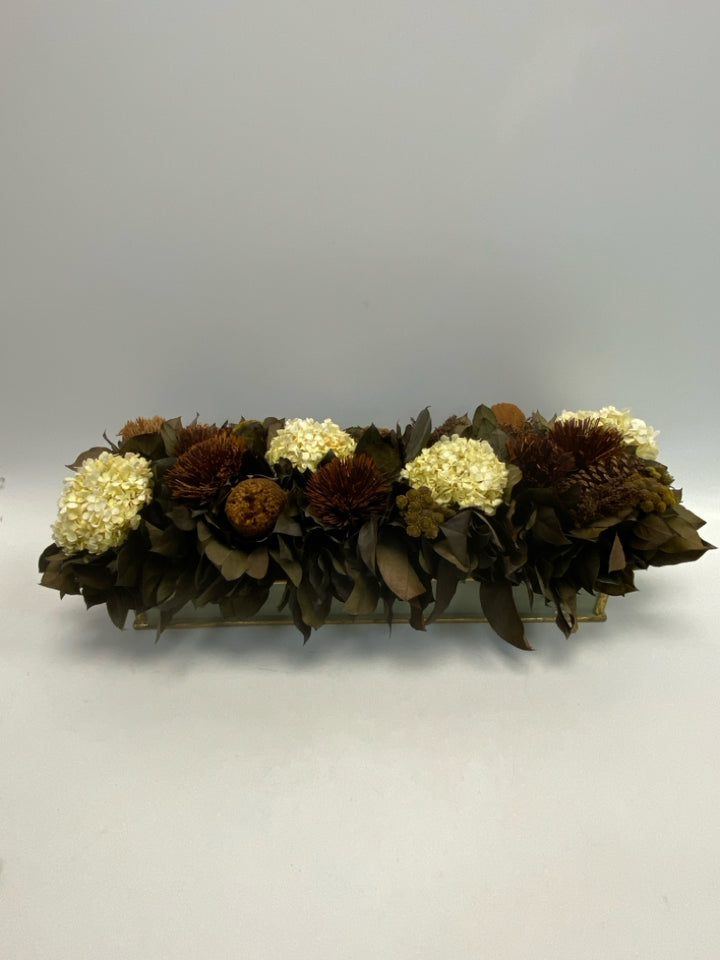 Brown/Cream Green Floral Arrangement