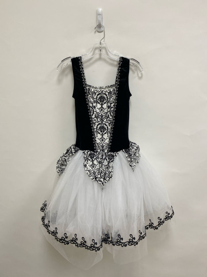 SIZE 18/20 Black/White Sleeveless Tulle Girl&