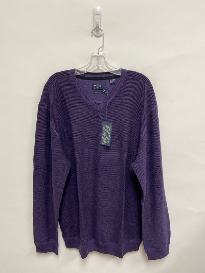 NWT Nat Nast Size XL Purple Black Ribbed Men&