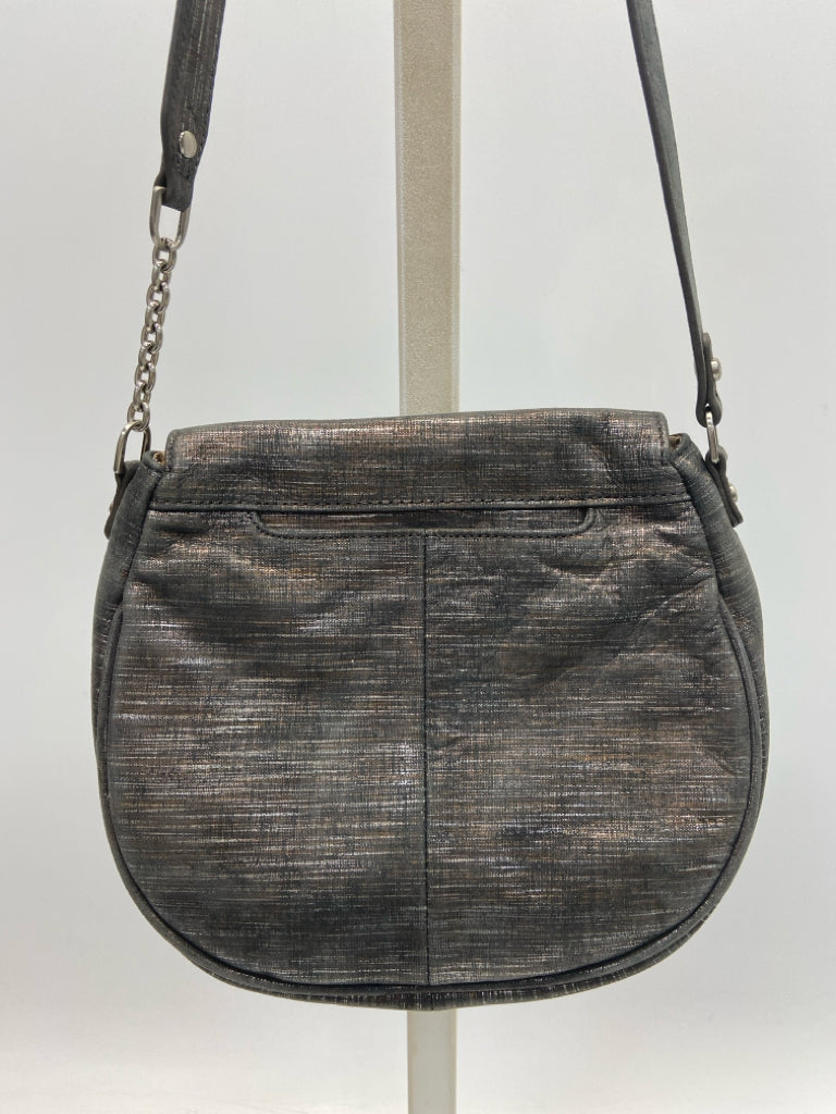 Hobo Dark Gray Copper/Silver Metallic Handbag
