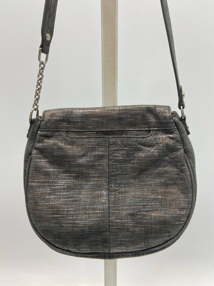 Hobo Dark Gray Copper/Silver Metallic Handbag