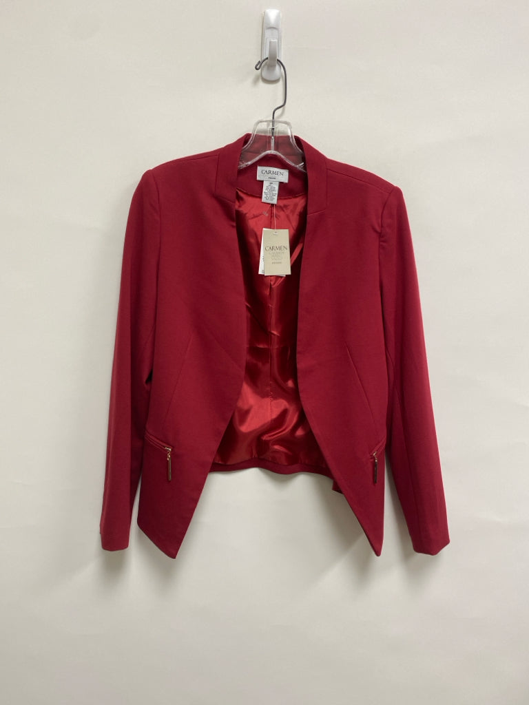 NWT Carmen Marc Valvo Size 2P Red Petite Jacket
