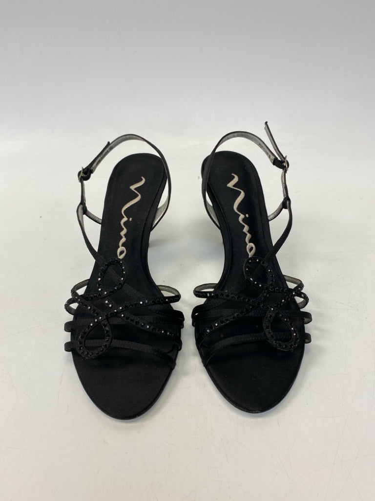 NWOT Nina US Shoe Size 6.5 Black Rhinestone(s) Sandals