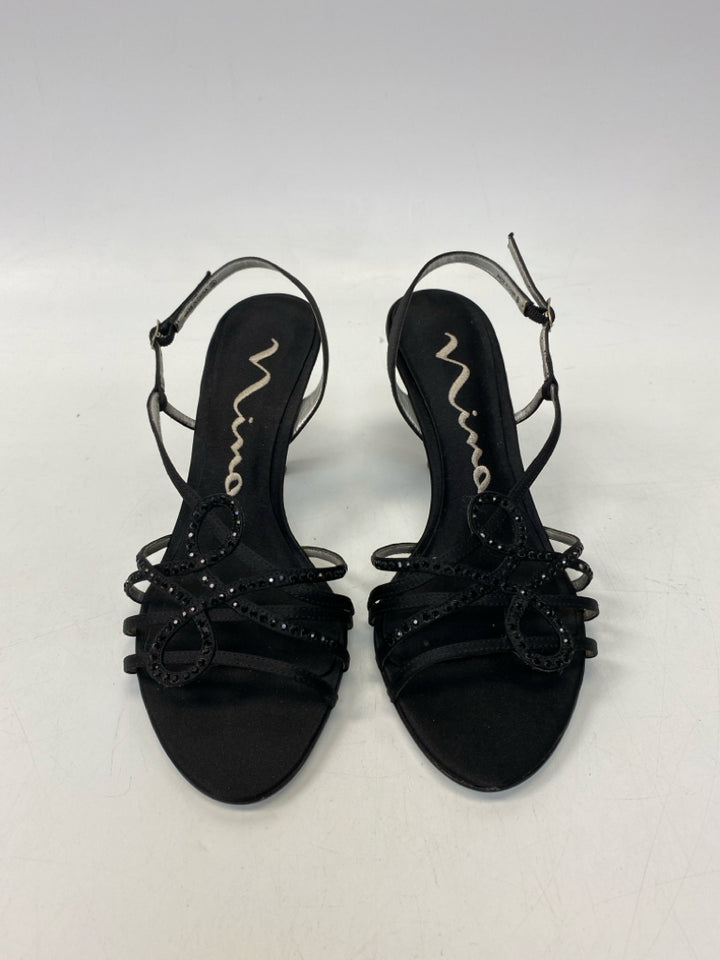 NWOT Nina US Shoe Size 6.5 Black Rhinestone(s) Sandals