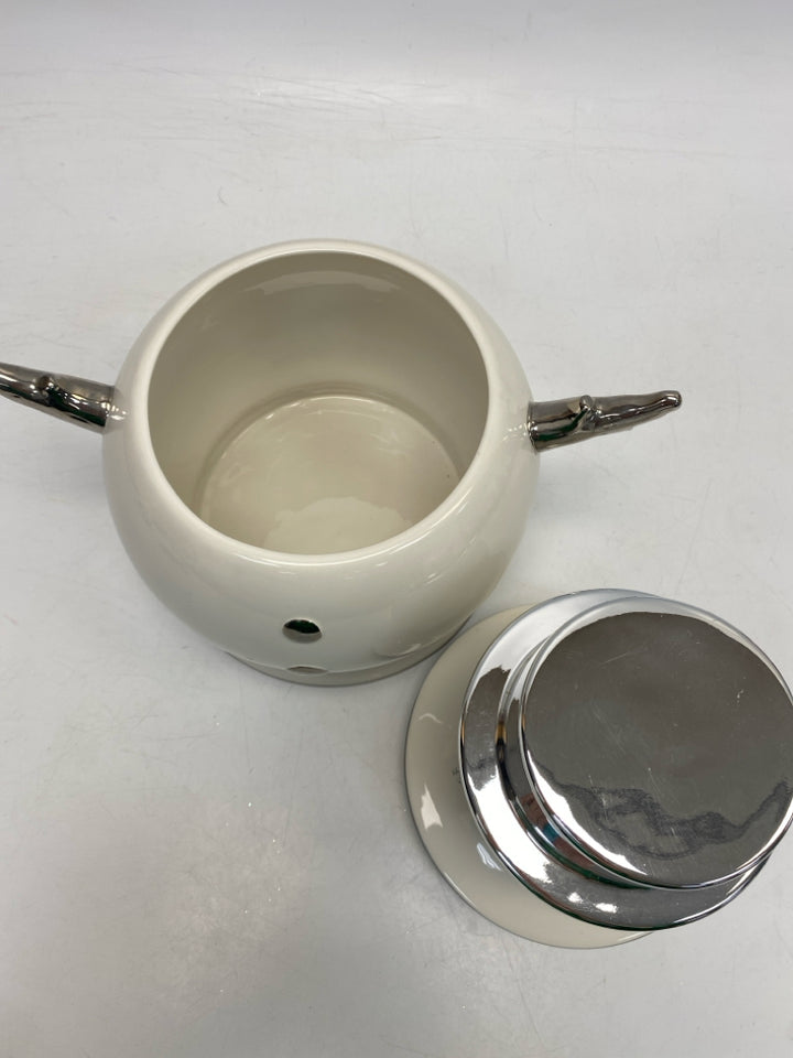 White Silver Ceramic Winter