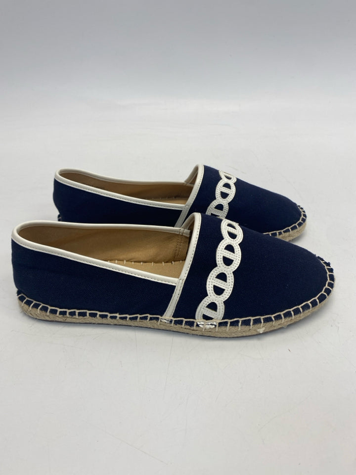 Talbots  Size 6.5 Dark Navy White Flats