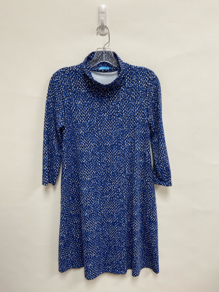 J McLaughlin Size XS Blue Navy/White Print Ladies Dress