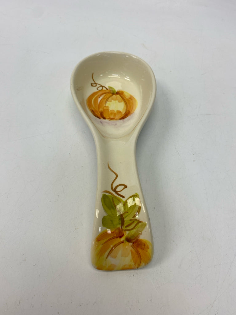 Cream Orange Pumpkin Ceramic Fall