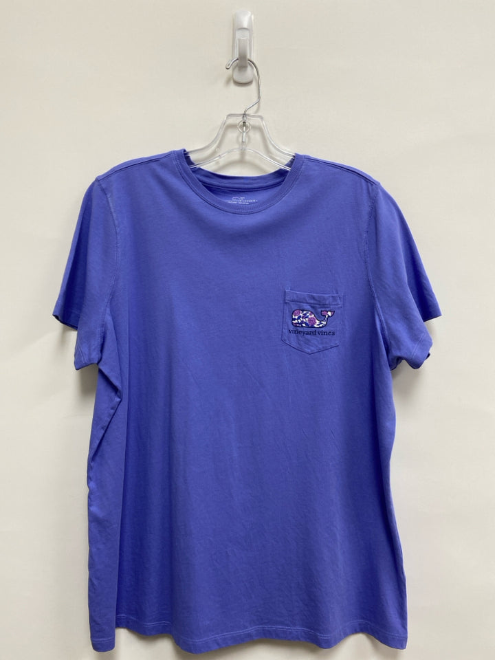Vineyard Vines Size XL Periwinkle White/Purple Whale Ladies Top