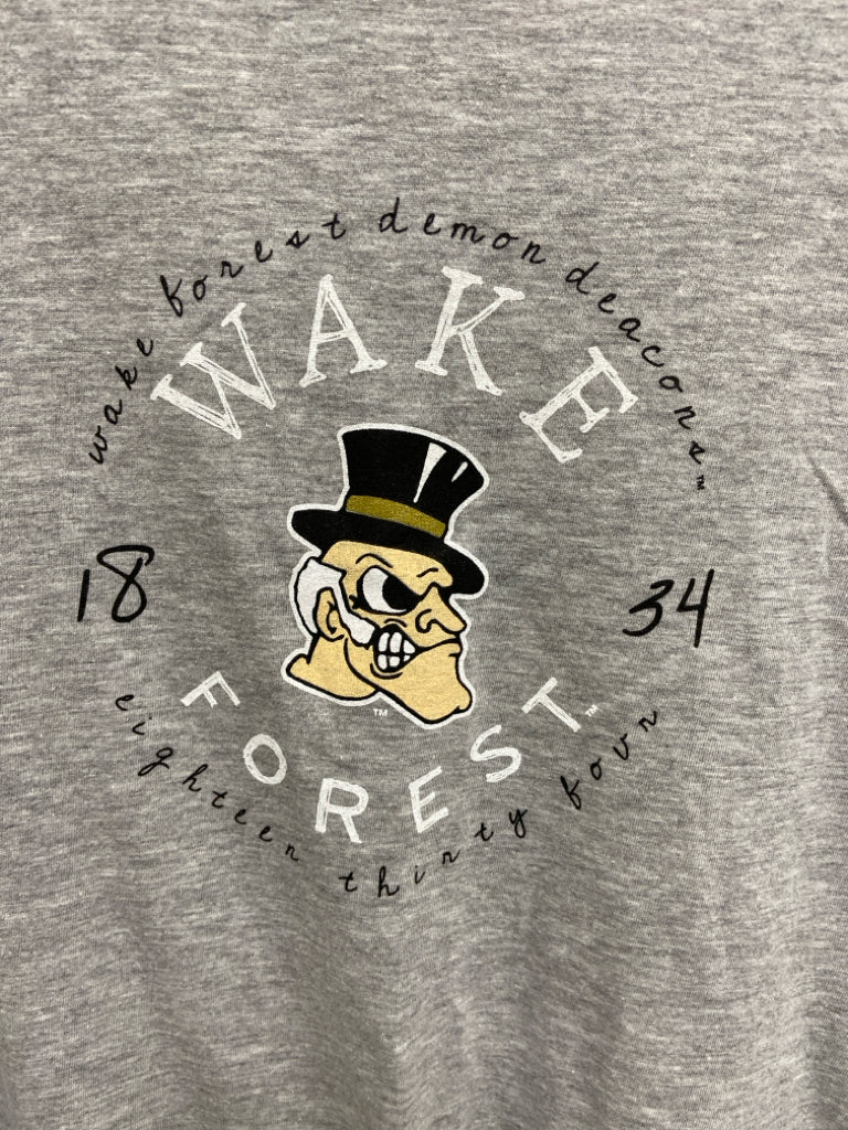 Size L Gray White/Black Wake Forest Ladies Top