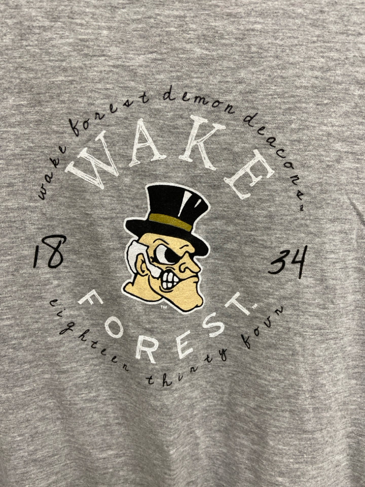 Size L Gray White/Black Wake Forest Ladies Top