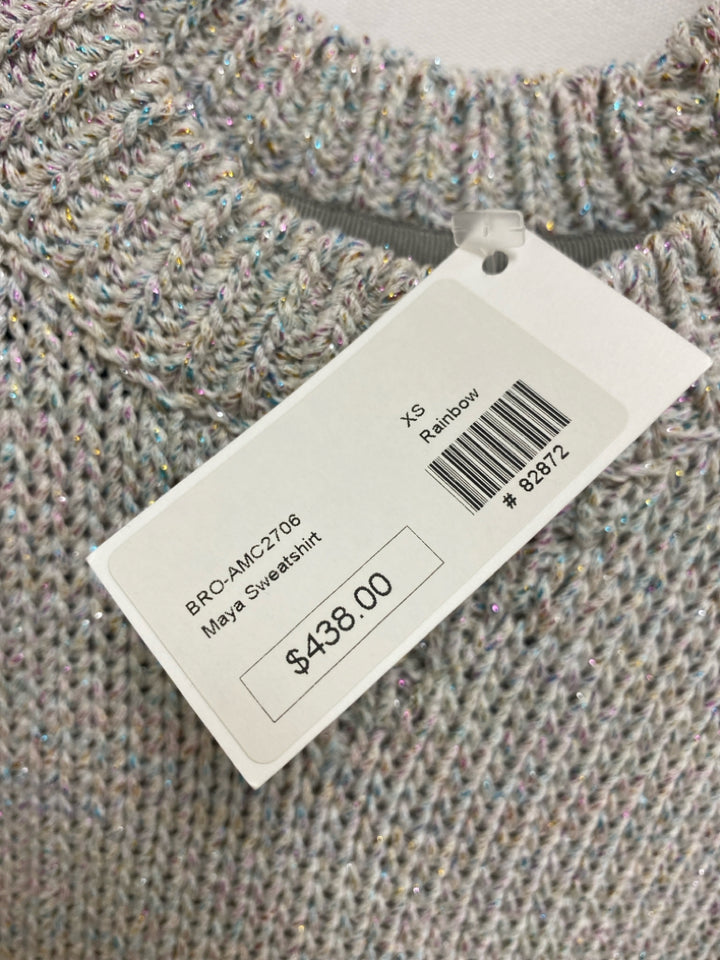 NWT Size XS Gray Multi Color Sparkle Ladies Sweater