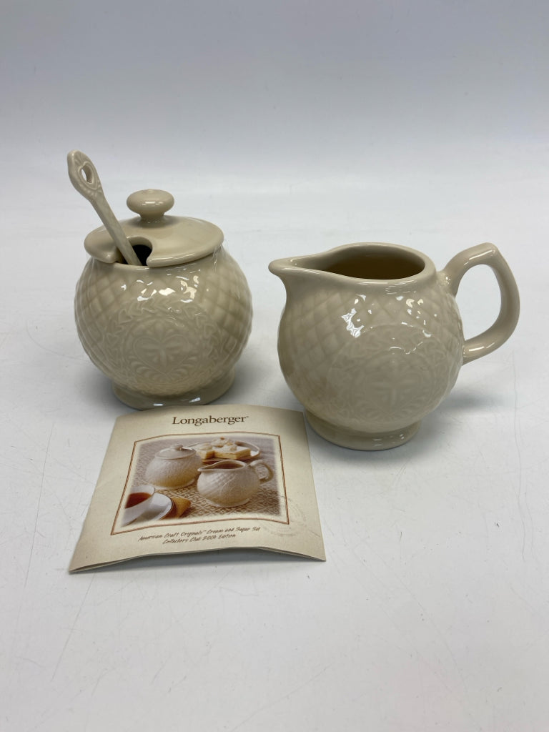 Longaberger Cream Hearts Sugar/Creamer