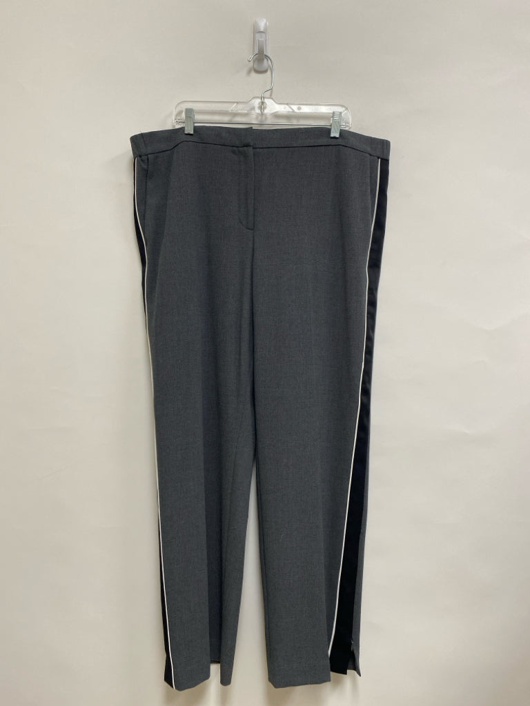 Ann Taylor Size XXL Charcoal Black Striped Plus Size Pants