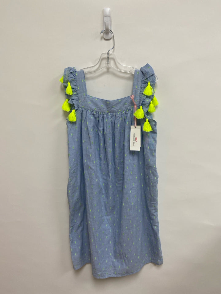 NWT Vineyard Vines SIZE M Blue Neon Yellow Girl&