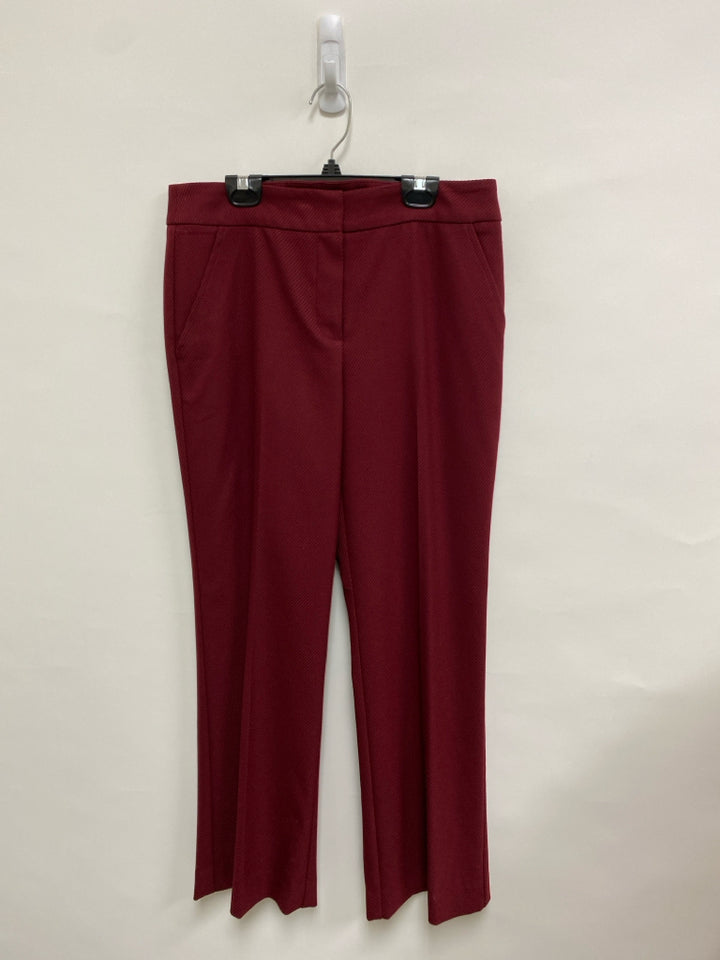 Trina Turk Size 6 Burgundy Ribbed Wide Leg Ladies Pants