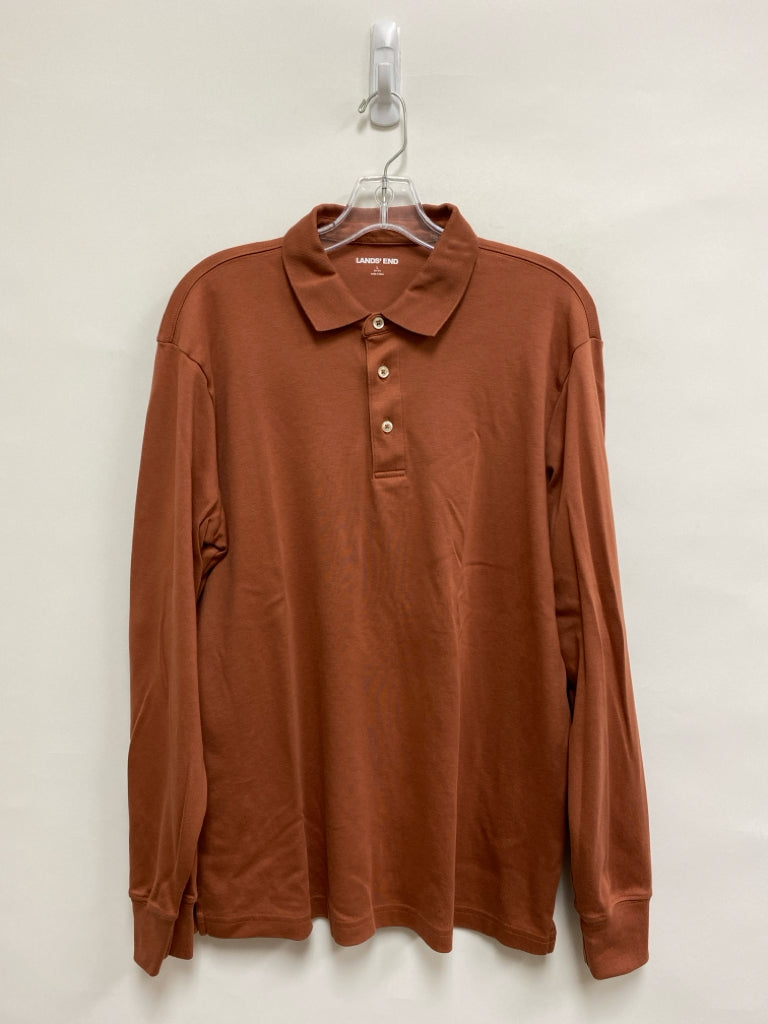 Lands End Size L Dark Terra Cotta Polo Men&