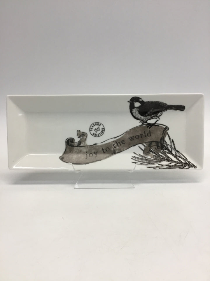 White Black/Gray Birds Ceramic Christmas