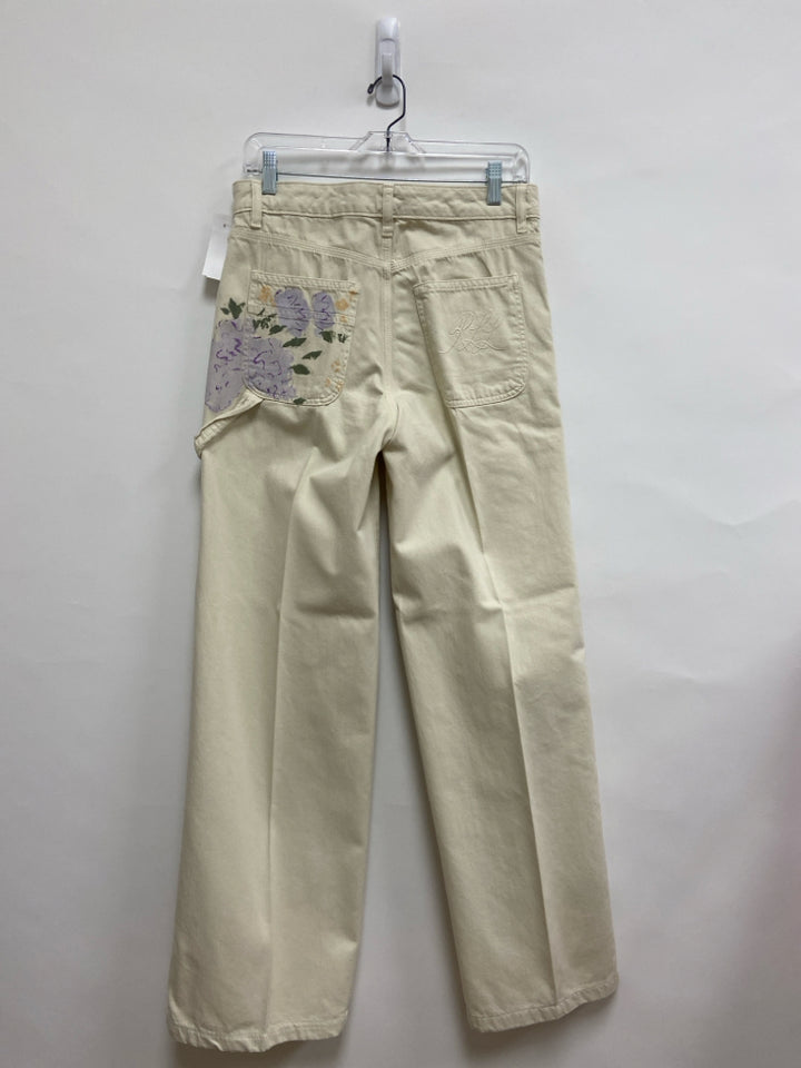 Lauren Ralph Lauren Size 4 White Green/Purple Floral Denim Ladies Jeans