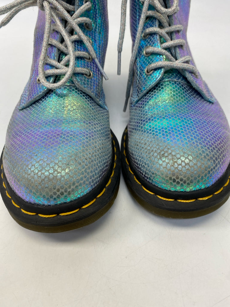 Doc Martens US Shoe Size 9 Turquoise Iridescent Boots