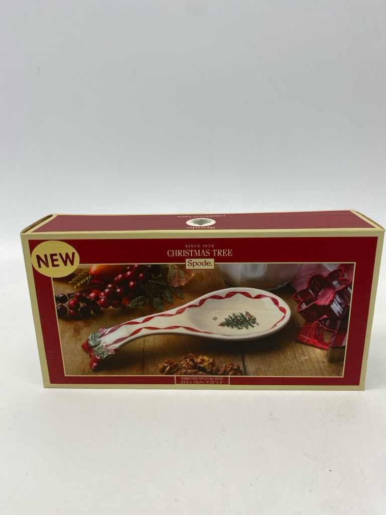 NEW/BOX Spode Cream Red Ribbons Christmas