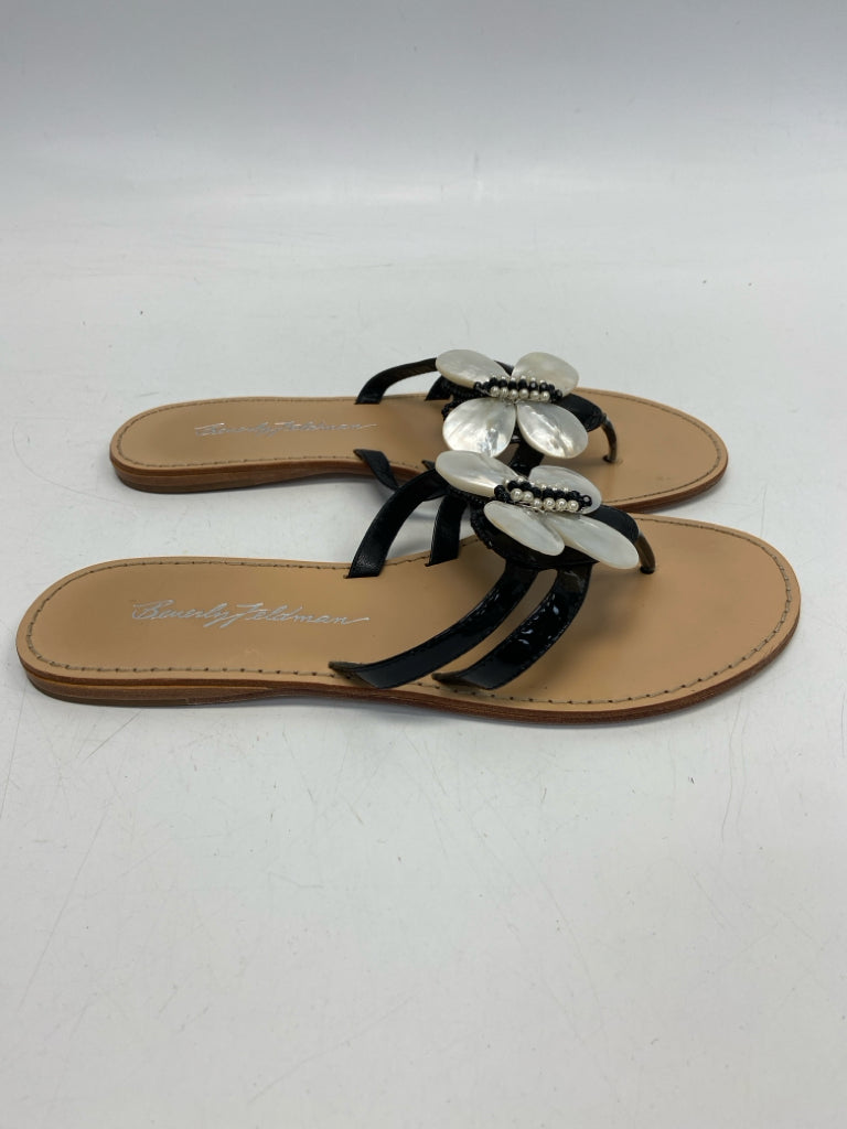 Beverly Feldman Size 9 Black Pearl Butterfly(s) Sandals