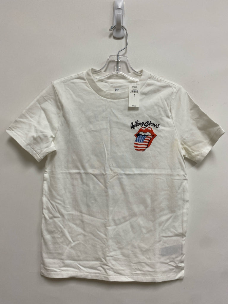 NWT Gap Kids SIZE 8 White Short Sleeve Tee Boy&